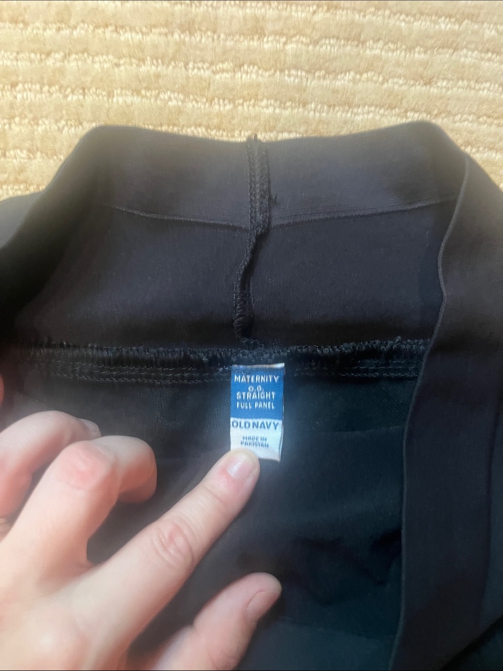 Old Navy Black Maternity Straight Leg Jeans - Full Panel